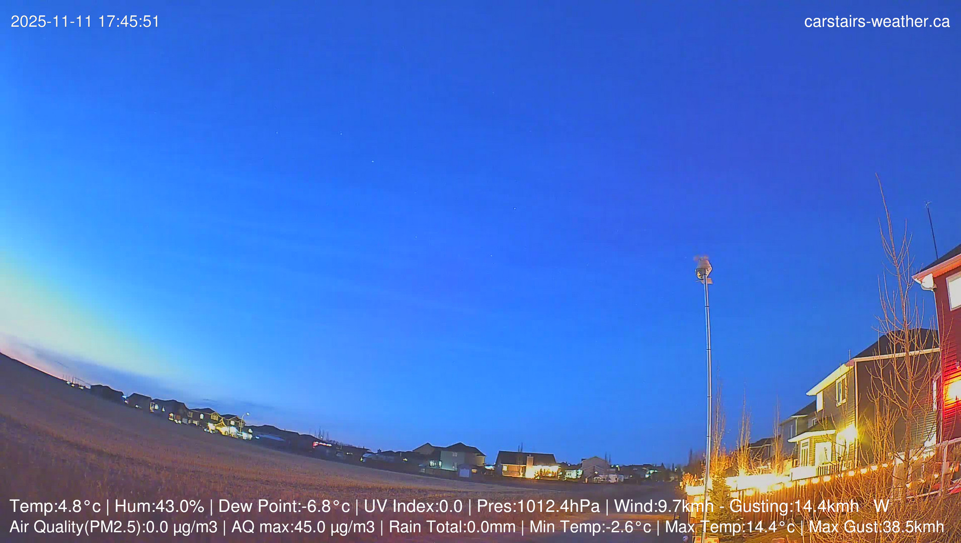 time-lapse frame, Aurora November 11 2025 15FPS webcam