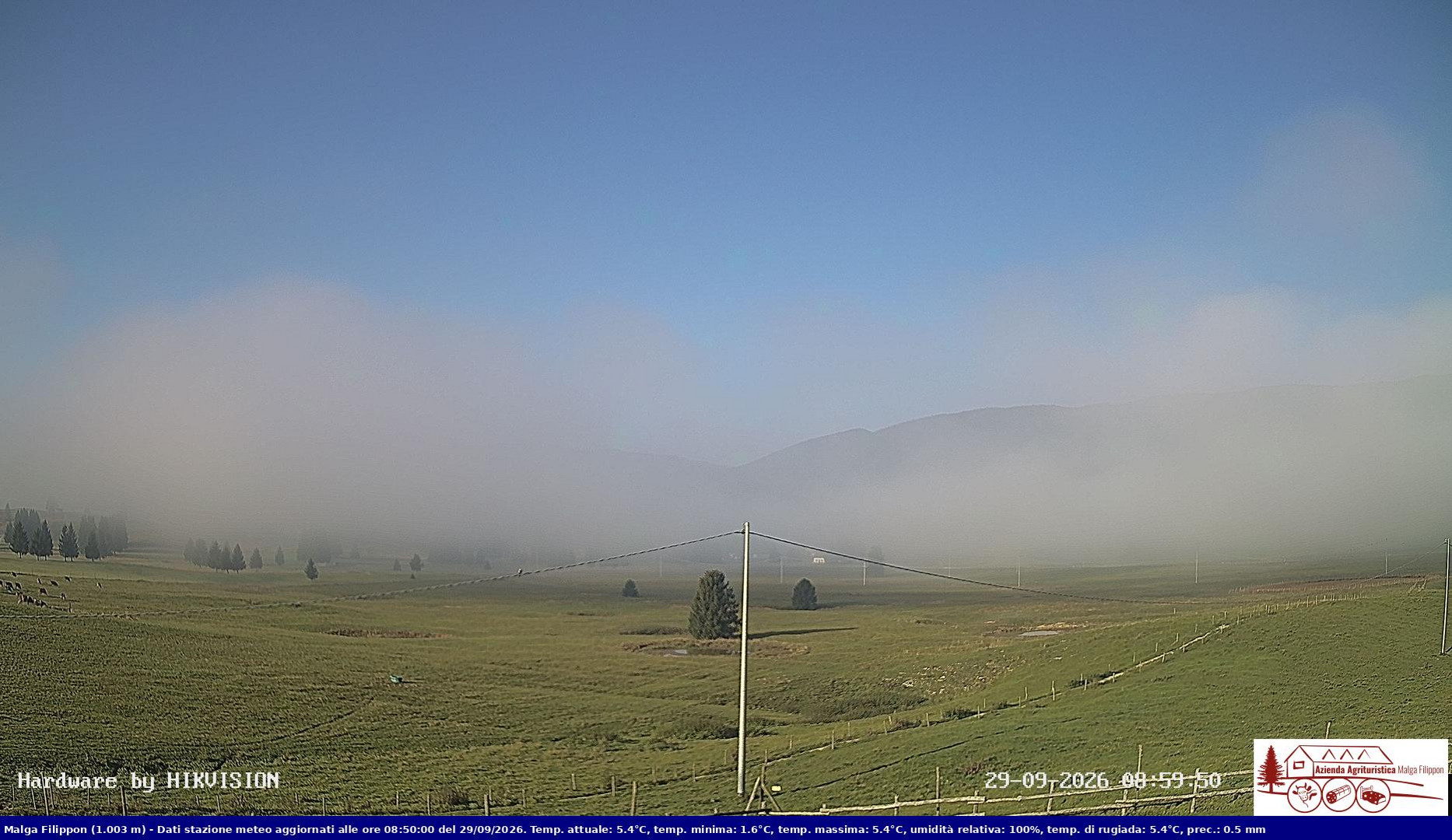 time-lapse frame, Pian Cansiglio - Agriturismo Malga Filippon webcam
