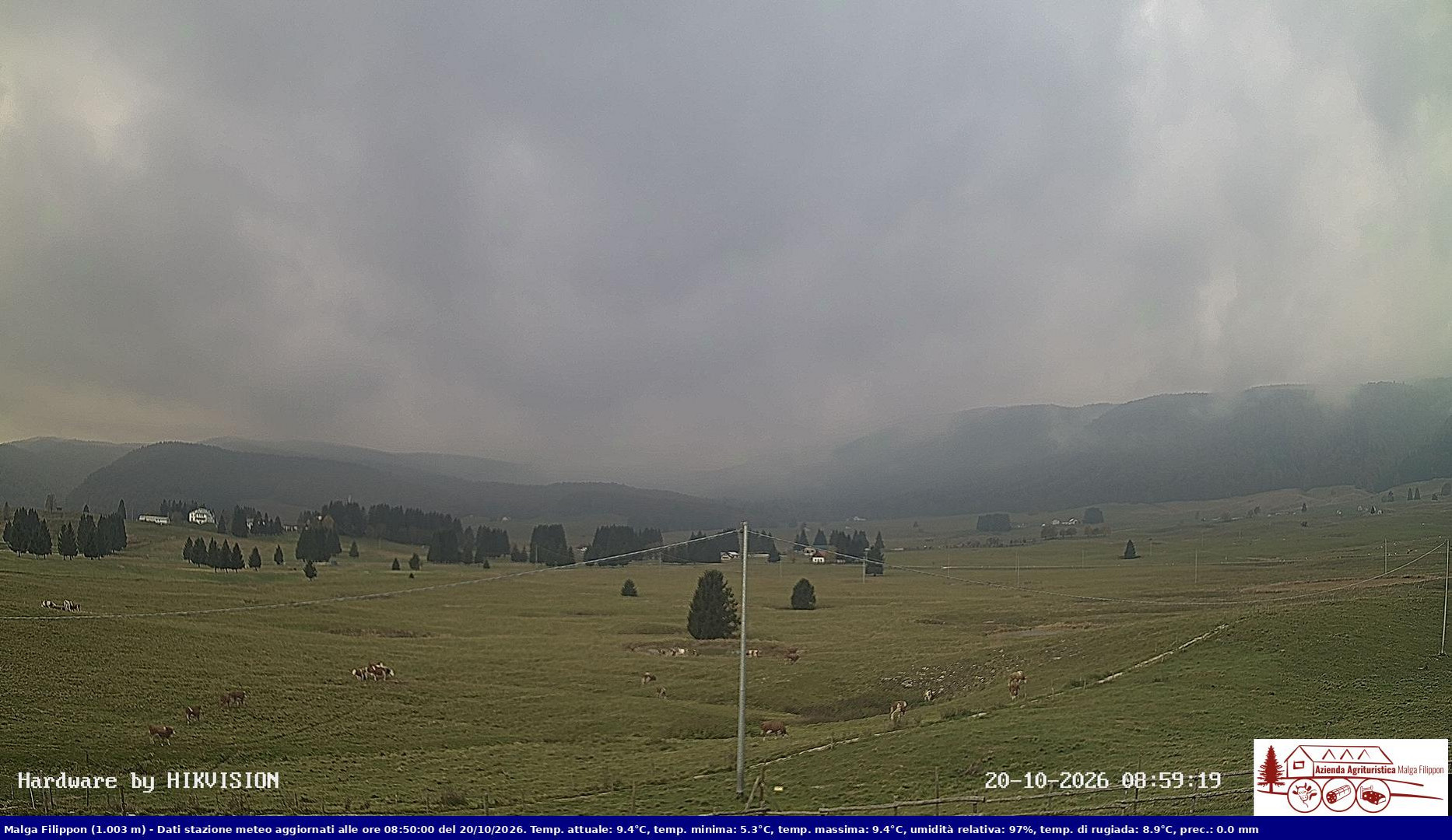 time-lapse frame, Pian Cansiglio - Agriturismo Malga Filippon webcam
