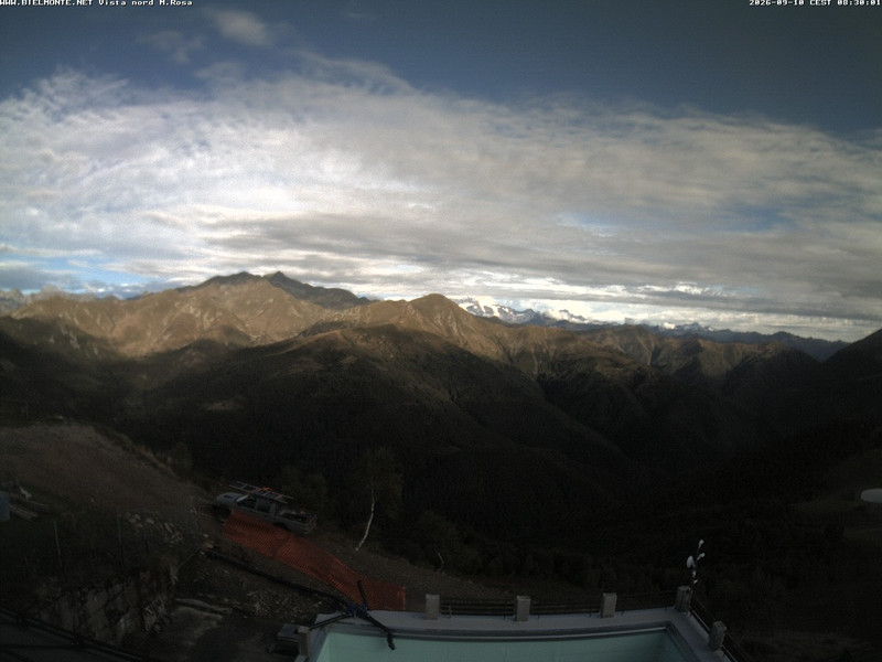 time-lapse frame, Bielmonte M. Marca vista M. Rosa e Valsessera webcam
