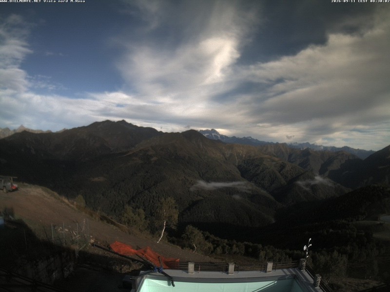 time-lapse frame, Bielmonte M. Marca vista M. Rosa e Valsessera webcam