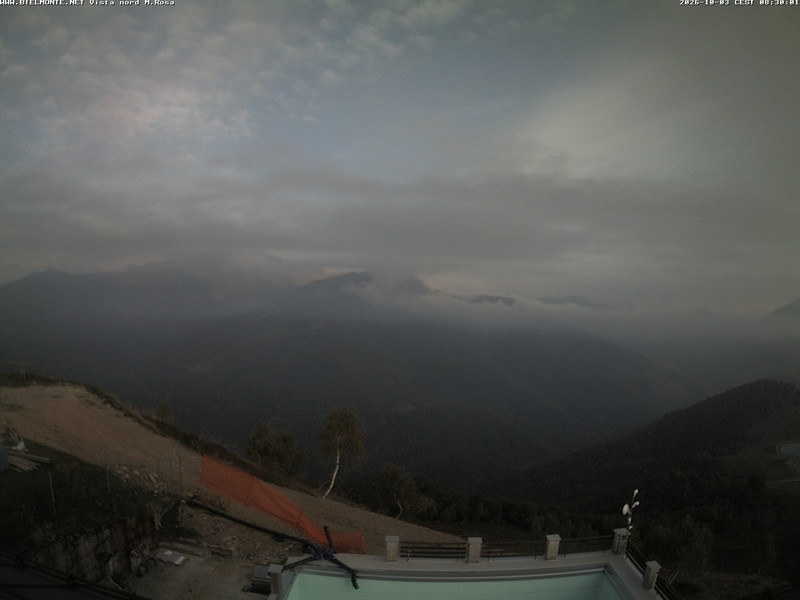 time-lapse frame, Bielmonte M. Marca vista M. Rosa e Valsessera webcam