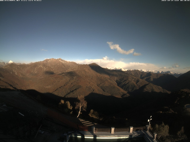 time-lapse frame, Bielmonte M. Marca vista M. Rosa e Valsessera webcam